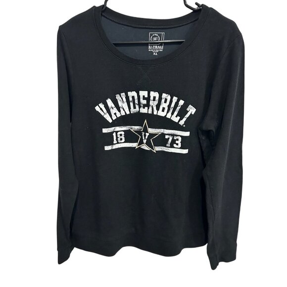 U-Trau Vanderbilt 1873 XL Long Sleeve Sweatshirt Black Retro Graphic Design - Picture 1 of 10